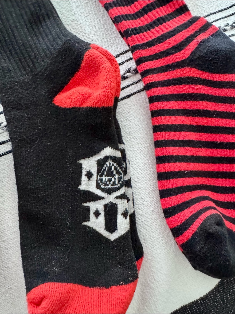 Rebel8 Black & Red Graphic Crew Socks Set - 3 Pack - Picture 5 of 6